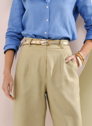 Cinto Dupla Face Metalizado Champanhe e Prata - Collab Lemon Basics